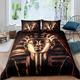 Pharaoh Duvet Cover Set 3D Pharaoh Print Bedding Set for Kids Boys Ancient Egypt Culture Comforter Cover Egyptian Tribe Quilt Cover Bedroom Collection 3Pcs King Size