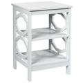 Costway 3-tier Nightstand Sofa Side End Accent Table-White