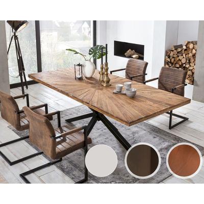 SIT Tops & Tables »Canberra« Massivholz Esstisch Teak Beam 200x100 cm / Eisen antikbraun Image