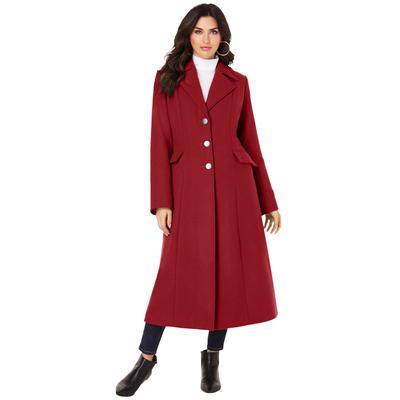 Plus Size Women's Long Wool-Blend Coat by Roaman's...