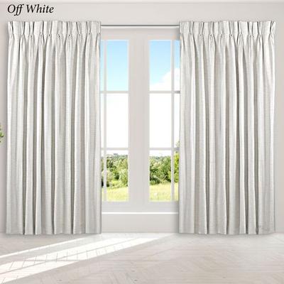 Marshfield Drapery Wide Width Pinch Pleat Curtain Pair, 100 x 84, Off White