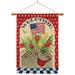 Breeze Decor Patriotic Flowers 2-Sided Polyester 40 in. x 28 in. Flag Set in Brown/Red | 40 H x 28 W x 1 D in | Wayfair