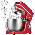 Specstar Vivohome 6 Speed 7.5 Qt. Stand Mixer w/ Mixer Accessory Stainless Steel in Red | 18.8 H x 9.3 W x 15.6 D in | Wayfair X002E5HET5