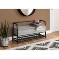 Three Posts™ Heberling Bench, Entryway, Hallway, Storage, 42" Rectangular, Metal, Laminate, Contemporary Wood/Manufactured Wood in Gray | Wayfair