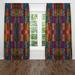 Folk N Funky Patchwork Semi-Sheer Curtain Panels (DSQ is set to 2) Polyester in Black | 78 H in | Wayfair WC004-5678