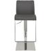 AllModern Lira Adjustable Height Bar Stool Upholstered/Metal/Genuine Leather in Gray | 15.8 W x 19.8 D in | Wayfair