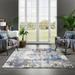 Blue/Gray 84 x 60 x 0.5 in Area Rug - 17 Stories Abstract Cream/Blue/Gray Area Rug Polypropylene | 84 H x 60 W x 0.5 D in | Wayfair