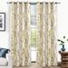 Red Barrel Studio® Adalgiso Floral Room Darkening Thermal Grommet Curtain Panels Polyester in Gray/Yellow | 96 H in | Wayfair