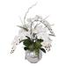 Jenny Silks Real Touch White Orchid In Silver Glass Ball Faux Silk/Plastic | 27 H x 20 W x 20 D in | Wayfair F-134