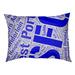 ArtVerse Districts Word Art Dog Pillow Polyester in Blue | 9.5 H x 28 W x 18 D in | Wayfair CIT050-DOG-SDBC23