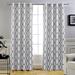 Willa Arlo™ Interiors Elfrida Geometric Blackout Thermal Grommet Curtain Panels Polyester in Gray | 84 H in | Wayfair