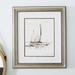 Birch Lane™ Katarina Coastal Boat Sketch - 2 Piece Picture Frame Print on Paper in Black/Gray/White | 22 H x 38 W in | Wayfair