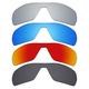 Mryok 4 Pair Polarized Replacement Lenses for Oakley Offshoot Sunglass - Stealth Black/Fire Red/Ice Blue/Silver Titanium