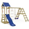 Aire de jeux Portique bois TinyLoft avec balançoire et toboggan Maison enfant exterieur avec bac à