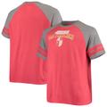Men's Fanatics Branded Scarlet/Heathered Gray San Francisco 49ers Big & Tall Throwback 2-Stripe Raglan T-Shirt