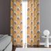 Folk N Funky Honey Mustard Yellow Daisies Window Floral Semi-Sheer Curtain Panels Polyester | 61 H in | Wayfair WC138-2061