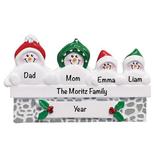 The Holiday Aisle® Snowman Wall Family of 4 Hanging Figurine Ornament Plastic in Green/White | 2.5 H x 4.25 W x 0.5 D in | Wayfair