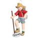 The Holiday Aisle® Boy Scout/Guy Hiker Hanging Figurine Ornament Plastic in Brown/Gray/Red | 4.5 H x 2.5 W x 0.5 D in | Wayfair