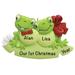 The Holiday Aisle® Frog Couple Hanging Figurine Ornament Plastic in Green/Red | 2.75 H x 4.25 W x 0.5 D in | Wayfair