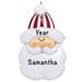 The Holiday Aisle® Santa Face Personalized Hanging Figurine Ornament Plastic in Red/White | 4.25 H x 2.75 W x 0.5 D in | Wayfair