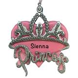 The Holiday Aisle® Princess Heart & Crown Hanging Figurine Ornament Plastic in Gray/Pink | 4 H x 3.25 W x 0.5 D in | Wayfair