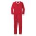 Men's Big & Tall Waffle Thermal Union Suit by KingSize in Red (Size 3XL) Pajamas