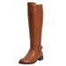 Wide Width Women's The Milan Wide Calf Boot by Comfortview in Cognac (Size 10 1/2 W)