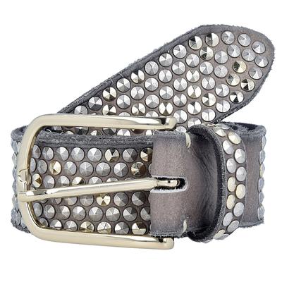 b.belt Nietengürtel Leder 85 cm Grau Damen