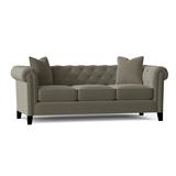 Willa Arlo™ Interiors Caspar 82" Velvet Rolled Arm Chesterfield Sofa w/ Reversible Cushions | 30 H x 82 W x 38 D in | Wayfair