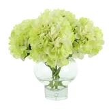 Wade Logan® Hydrangea Floral Arrangement in Vase Plastic/Polysilk in Yellow | 14 H x 14 W x 14 D in | Wayfair 707BB90CDB924824AF4F4FBA5859B5D4