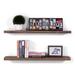 Rosalind Wheeler Bridgecliff 2 Piece Poplar Solid Wood Floating Shelf Wood in Brown | 1.38 H x 24 W x 8 D in | Wayfair