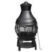Arlmont & Co. Kramer Cast Iron Wood Burning Chiminea Cast Iron/Iron in Black/Brown/Gray | 45 H x 22 W x 22 D in | Wayfair