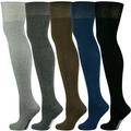 Mysocks Unisex Over The Knee Plain Socks 5 Pairs Plain 02 5-9