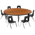 Flash Furniture Goddard 47.5" Circle Wave Flexible Laminate Activity Table Set w/ 12" Student Stack Chairs Laminate/Metal | 25.25 H in | Wayfair