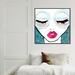 Oliver Gal Fashion & Glam Ready for the Water Neon Lips - Graphic Art on Canvas in Blue/Pink | 20 H x 20 W x 1.5 D in | Wayfair