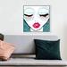 Oliver Gal Fashion & Glam Ready for the Water Neon Lips - Graphic Art on Canvas in Blue/Pink | 24 H x 24 W x 1.5 D in | Wayfair