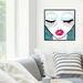 Oliver Gal Fashion & Glam Ready for the Water Neon Lips - Graphic Art on Canvas in Blue/Pink | 12 H x 12 W x 1.5 D in | Wayfair