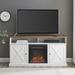 Gracie Oaks Concordia 60" Media Console for TVs up to 65" w/ Electric Fireplace Included Wood in White/Brown | 30 H in | Wayfair