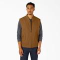 Dickies Men's High Pile Fleece Lined Duck Vest - Rinsed Brown Size 3Xl (TE357)