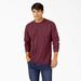 Dickies Men's Heavyweight Heathered Long Sleeve Pocket T-Shirt - Burgundy Heather Size Lt (WL450H)