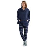 Plus Size Women's Fair Isle Fleece Pajama Pants by ellos in Navy Fair Isle Print (Size 18/20)