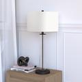 Harlow Clear Glass and Blackened Bronze Table Lamp - Hudson & Canal TL0182