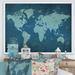 East Urban Home Slate World Map II - Graphic Art Print on Canvas Canvas, Wood in Gray/White | 36 H x 46 W x 1.5 D in | Wayfair