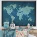 East Urban Home Slate World Map II - Graphic Art Print on Canvas Canvas, Wood in White | 24 H x 36 W x 1 D in | Wayfair