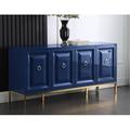 Everly Quinn Wampler 64.5" Wide 1 Drawer Sideboard Wood in Blue | 30 H x 64.5 W x 18 D in | Wayfair AC6BAAF4795C45AF9353B17B231B3108