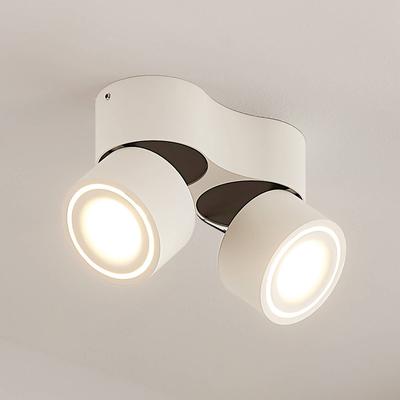 Arcchio LED-Deckenstrahler Rotari, weiß, 2-flg., 1140lm Rotari, weiß / opal, für Flurbereich, Aluminium, Modern, LED Deckenlampe Image