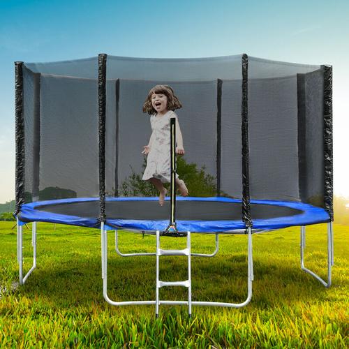 Gartentrampolin 10FT ø 305 cm Spiele für Kinder und Erwachsene mit Sicherheitsnetz-Schutzhülle und