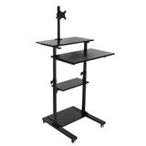 Mount-It Mobile Stand Up Desk, Height Adjustable Computer Work Station Rolling Presentation Cart, Steel | 53.75 H x 27.5 W x 14 D in | Wayfair