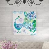 World Menagerie Jewel Peacocks I by Farida Zaman - Graphic Art on Canvas in White | 36 H x 36 W x 1.25 D in | Wayfair