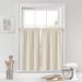 Rosecliff Heights Rufina Window Pleated 26" Cafe Curtain Cotton Blend in White/Black | 45 H x 26 W x 0.1 D in | Wayfair